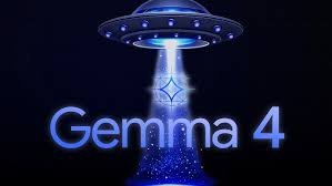 Logotipo Gemma 4 com ícone em forma de estrela e texto Gemma 4